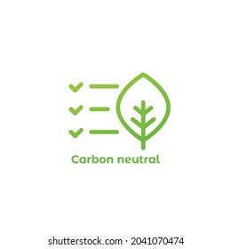 Carbon Neutral Icon, Vector Sign