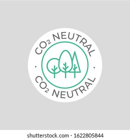 Carbon Neutral Label Vector Icon