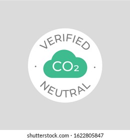 Carbon Neutral Label Vector Icon