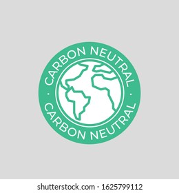 Carbon Neutral label vector icon