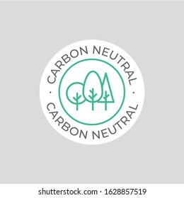 Carbon Neutral Label Vector Icon