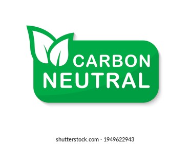 Carbon neutral logo. CO2 free green sign. Ecology no pollution label. Vector illustration. svg