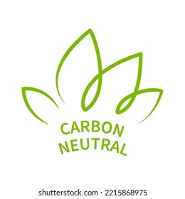 Carbon Neutral Logo. Eco Friendly Isolated Vector Sign