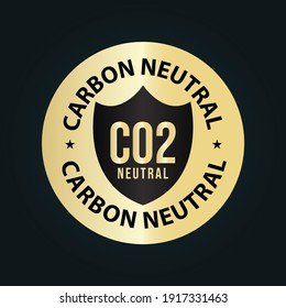 Carbon Neutral Vector Golden Symbol. Co2 Neutral Abstract