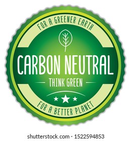 Carbon Neutral. Vector Green Label.