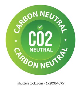 Carbon Neutral Vector Icon, Co2 Neutral Symbol Isolated On White Background