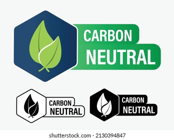 Carbon Neutral Vector Icon Set. Eco Friendly Abstract