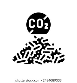 carbon neutral wood pellets glyph icon vector. carbon neutral wood pellets sign. isolated symbol illustration