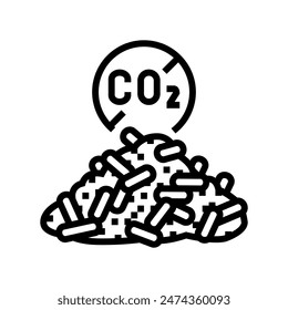 carbon neutral wood pellets line icon vector. carbon neutral wood pellets sign. isolated contour symbol black illustration