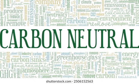 Carbon Neutral word cloud conceptual design isolated on white background.