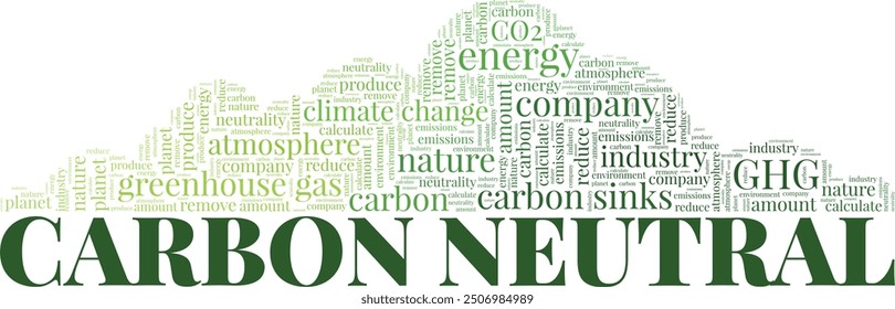 Carbon Neutral word cloud conceptual design isolated on white background.