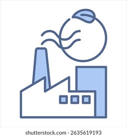 Carbon Neutrality Blue Icon Vector Illustration