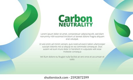 Carbon Neutrality concept. presentation templates corporate business annual report layout. abstract green leafs with line gradient clean look vector template 