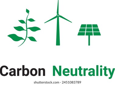 carbon neutrality vector illustration with white background 