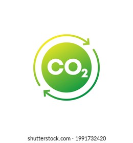 carbon offset and co2 gas reduction icon