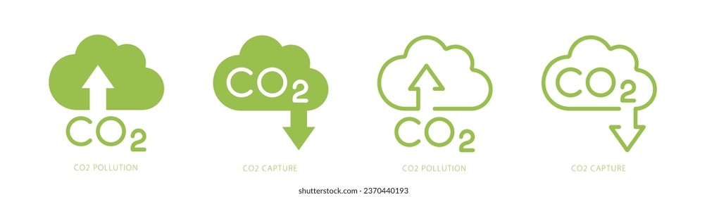 carbon offset, co2 gas reduction line icon