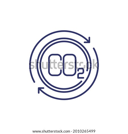 carbon offset and co2 gas reduction line icon
