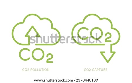 carbon offset, co2 gas reduction line icon