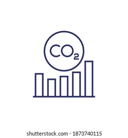 carbon offset, co2 graph line icon