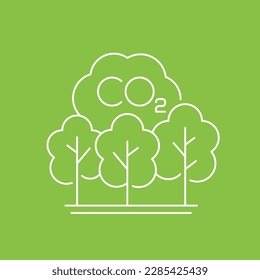 carbon offset, co2 reduction line vector icon