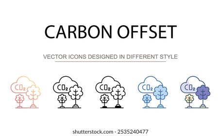 Carbon Offset icon design with white background stock illustration