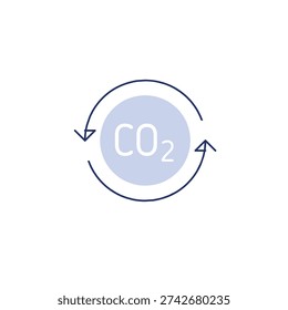Carbon offset icon for emission compensation and sustainable business strategy.