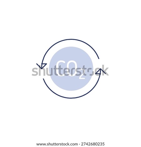 Carbon offset icon for emission compensation and sustainable business strategy.