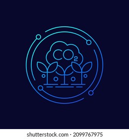 carbon offset line vector icon