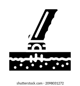 carbon peeling glyph icon vector. carbon peeling sign. isolated contour symbol black illustration