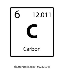 Carbon periodic table element icon on white background vector