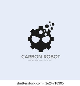 carbon robot vector logo design template