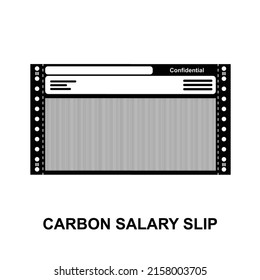 Carbon salary slip icon isolated on white background vector illustration.