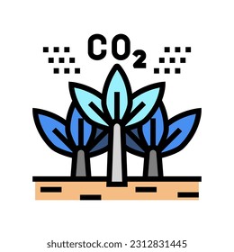 carbon sequestration future technology color icon vector. carbon sequestration future technology sign. isolated symbol illustration