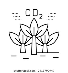 vector de icono de línea de tecnología futura de secuestro de carbono. signo de tecnología futura de secuestro de carbono. símbolo de contorno aislado ilustración negra