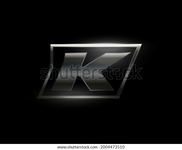 Carbon\
speed Letter K logo, dark matte metal carbon texture. Drive dynamic\
steel letter, turbo bold italic chrome logotype for automotive\
industrial, gym, sport. Vector monogram,\
emblem