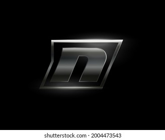 Carbon speed Letter N, dark matte metal carbon texture. Drive dynamic steel letter, turbo bold italic chrome logotype for automotive industrial, gym, sport. Vector monogram, emblem