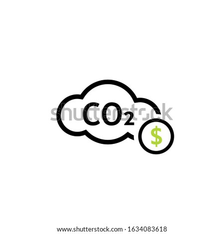 Carbon tax cloud line icon. Clipart image isolated on white background