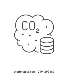 Carbon tax line outline icon