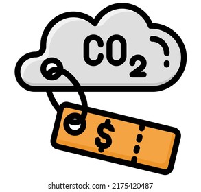 Carbon tax modern concept ui ux icon for website, app, presentaion, flyer, brochure etc.