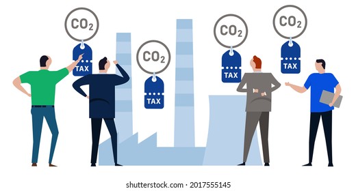 Carbon Tax Price For Emission Policy Reduction Of Environmental Impact Caused By Co2 Greenhouse Gases