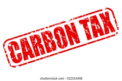 CARBON TAX red stamp text on white