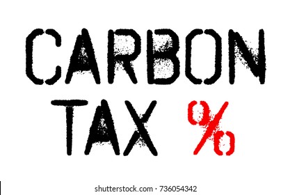 Carbon tax sticker. Authentic design graphic stamp. Original series