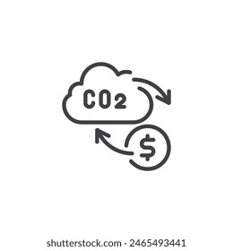 Carbon Trading line icon. linear style sign for mobile concept and web design. Carbon emission trading outline vector icon. Symbol, logo illustration. Vector graphics