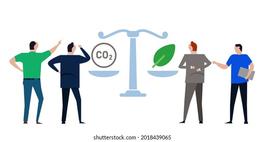 Carbon Trading Offset Compensation Balancing Of Co2 Gas Emission Pollution With Reforestation Neutralize 