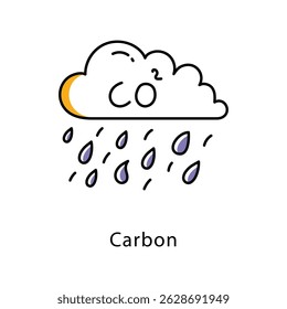 Carbon vector Filled Outline Style Icon. Eps 10 File