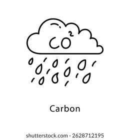 Icono de estilo de contorno de Vector de carbono. Archivo Eps 10