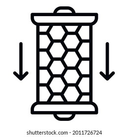 Carbon water filter cartridge icon. Outline carbon water filter cartridge vector icon for web design isolated on white background