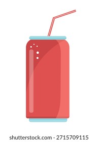 Bebida carbonatada para llevar. Clipart de Vector plano, ilustración con fondo aislado.