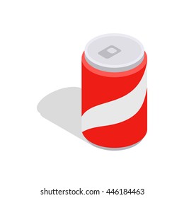 Carbonated drink icon in isometric 3d style isolated on white background. Drinking symbol