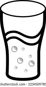 carbonated drink soda glass  vector icon